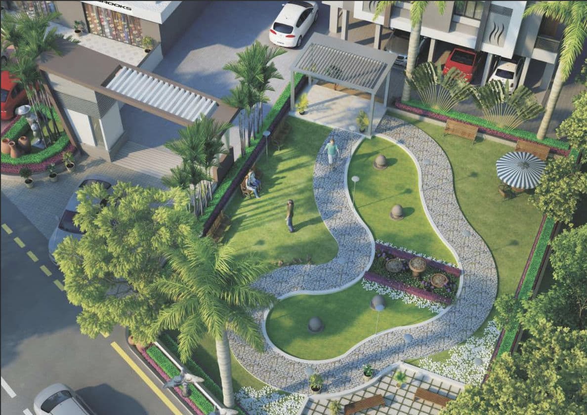 Satvat Residency aerial garden view