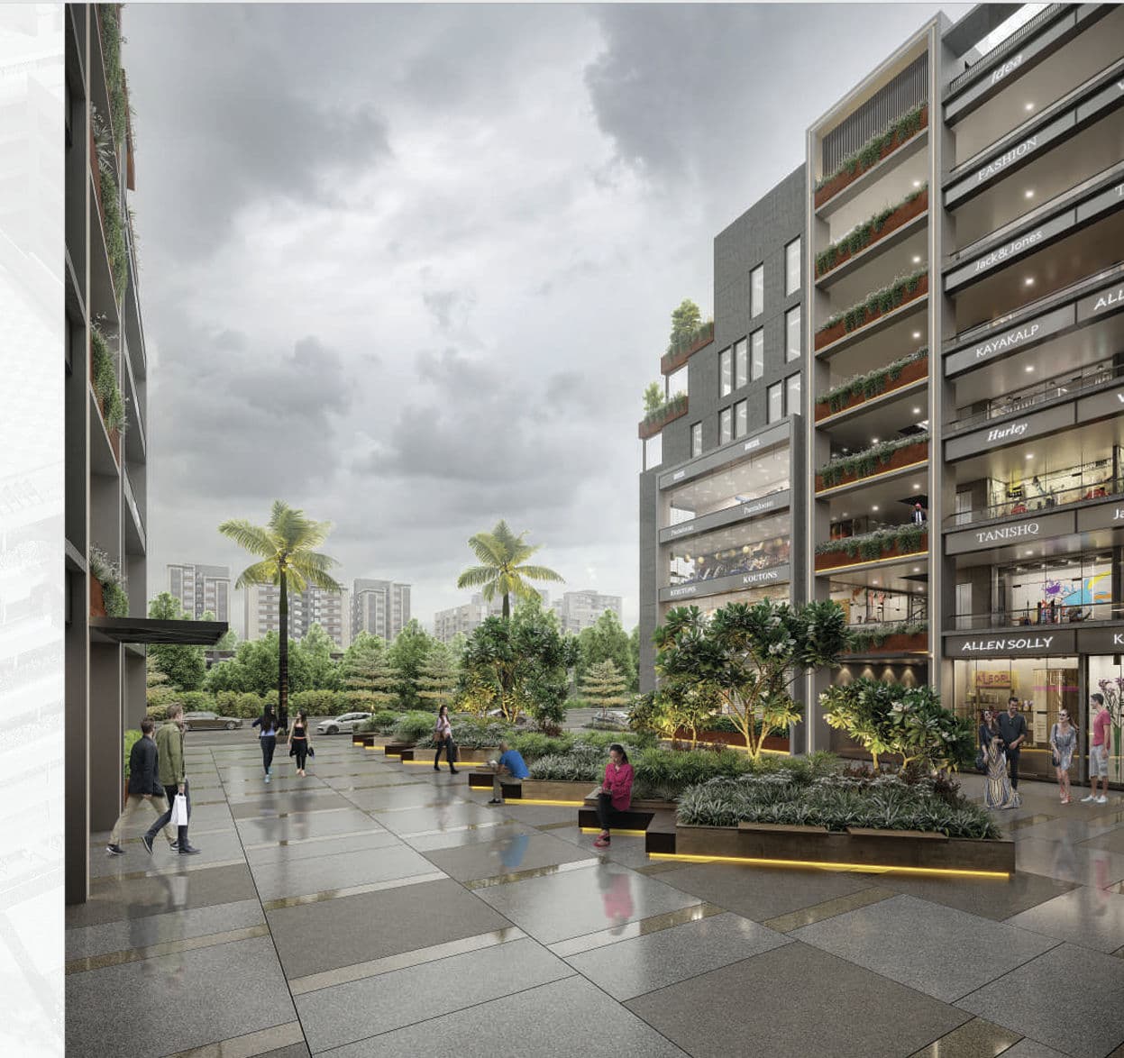 The Edge central courtyard walkway